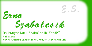 erno szabolcsik business card